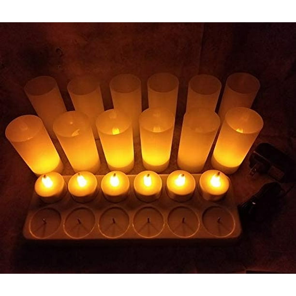 12pcs Flameless Votive Decor Candles LED Tea Lights Battery Operated Flickering